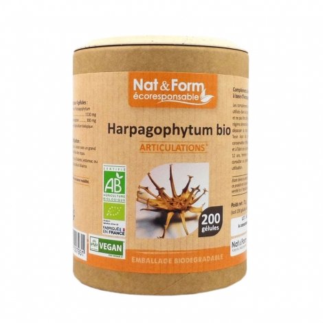 Nat & Form Ecoresponsable Harpagophytum Articulations Bio 200 gélules pas cher, discount