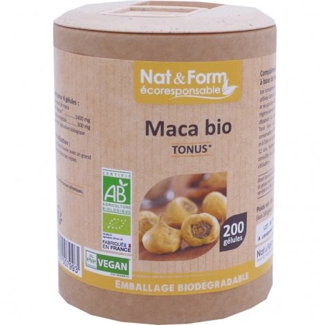 Nat & Form Ecoresponsable Maca Tonus Bio 200 gélules pas cher, discount