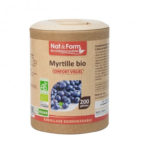 Nat & Form Ecoresponsable Myrtille Confort Visuel Bio 200 gélules pas cher, discount