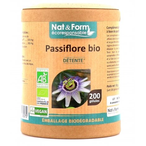 Nat & Form Ecoresponsable Passiflore Détente Bio 200 gélules pas cher, discount