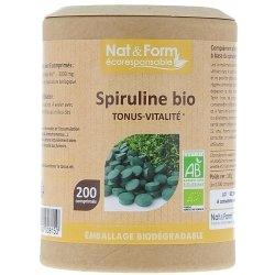 Nat & Form Ecoresponsable Spiruline Tonus-Vitalité Bio 200 comprimés