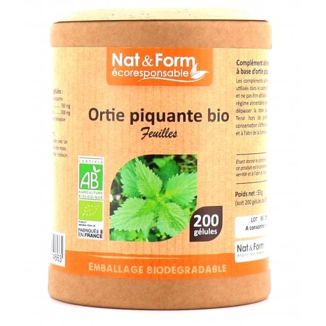 Nat & Form Ecoresponsable Ortie Piquante Bio 200 gélules pas cher, discount
