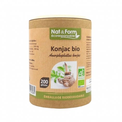 Nat & Form Ecoresponsable Konjac Bio 200 gélules pas cher, discount