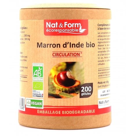 Nat & Form Ecoresponsable Marron d'Inde Circulation Bio 200 gélules pas cher, discount