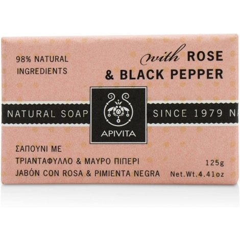 Apivita Savon Naturel Rose & Poivre Noir 125g pas cher, discount