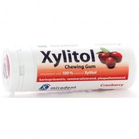 Miradent Xylitol Chewing Gum Canneberge 30 gommes pas cher, discount