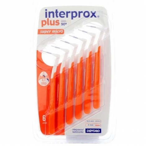 Interprox Plus Super Micro Brossettes Interdentaires Orange 6 pièces pas cher, discount