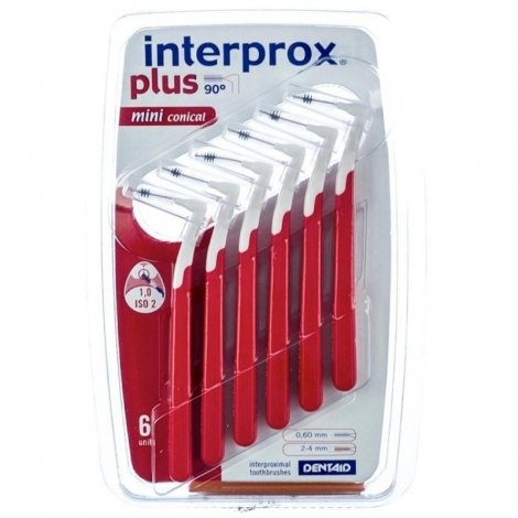 Interprox Plus Mini Conique Brossettes Interdentaires Rouge 6 pièces pas cher, discount