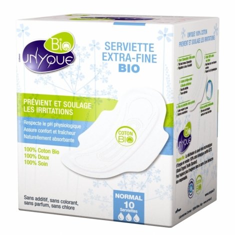Unyque Serviette Extra-Fine Bio Normal 10 pas cher, discount
