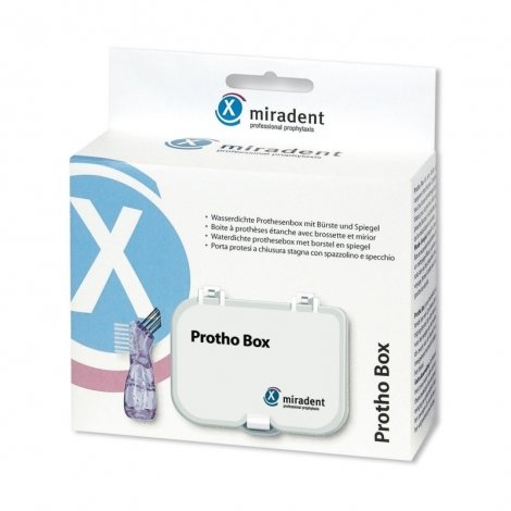 Miradent Protho Box Boite à Prothèses Étanche avec Brossette & Miroir pas cher, discount