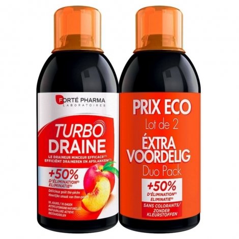 Forté Pharma Turbodraine Thé Vert-Pêche 2 x 500ml pas cher, discount