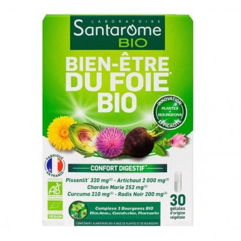 Santarome Bien-être du Foie Confort Digestif Bio 30 gélules pas cher, discount