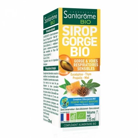 Santarome Sirop Gorge Bio 125ml pas cher, discount