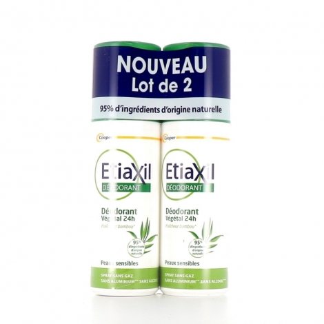 Etiaxil Spray Déodorant Végétal 24h Sans Aluminium Duo 2x100ml pas cher, discount