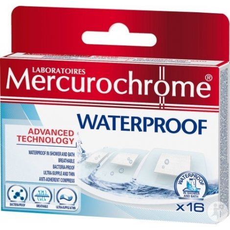 Mercurochrome Pansements Waterproof 16 pièces pas cher, discount