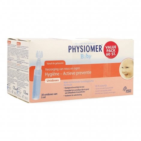 Physiomer Baby Hygiène Nasale & Oculaire Unidose 2x30 pipettes de 5ml pas cher, discount