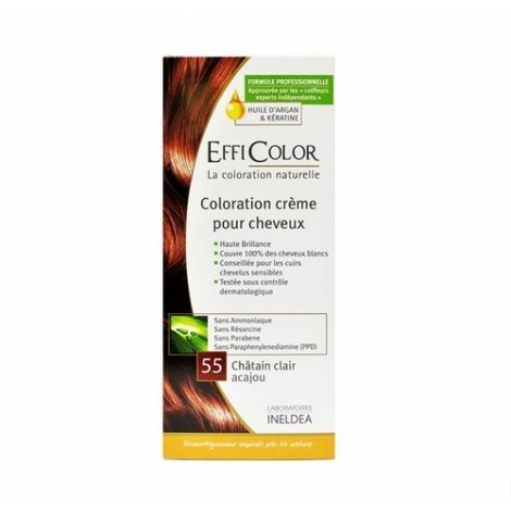 Efficolor Coloration Crème pour Cheveux Châtain Clair Acajou 55 pas cher, discount