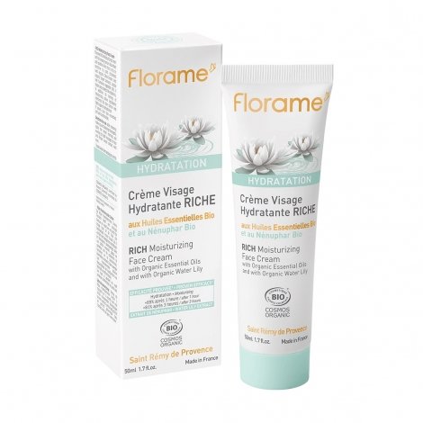 Florame Hydratation Crème Visage Hydratante Riche Bio 50ml pas cher, discount