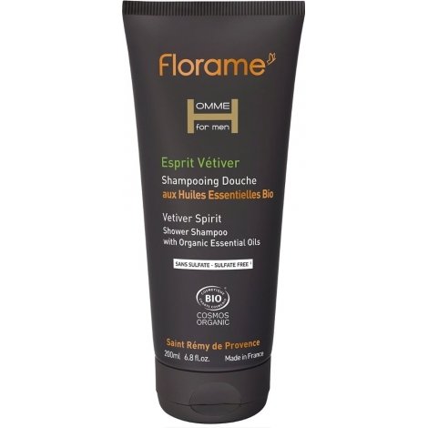 Florame Homme Esprit Vétiver Shampooing Douche Bio 200ml pas cher, discount