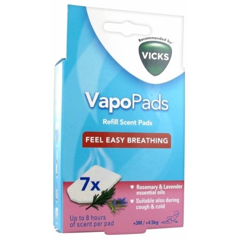 Vicks Paediatric VapoPads Recharge Parfum Romarin & Lavande 7 pièces pas cher, discount