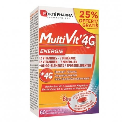 Forté Pharma Multivit' 4G Energie 60 comprimés OFFRE SPÉCIALE pas cher, discount