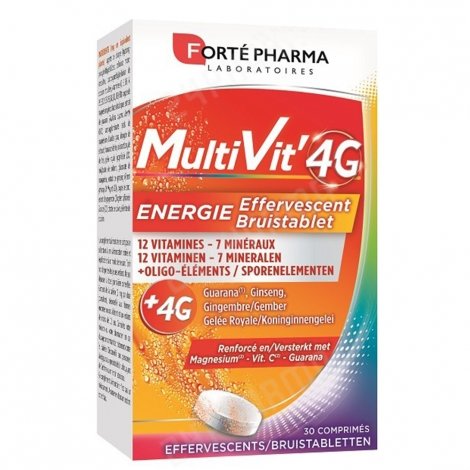 Forté Pharma Multivit' 4G Energie 30 comprimés effervescents pas cher, discount