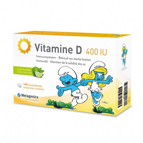 Metagenics Vitamine D 400IU Schtroumpfs Goût Citron Vert 168 comprimés à mâcher pas cher, discount