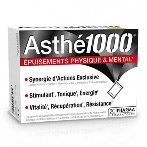 3C Pharma Asthé1000 Epuisements Physique & Mental 10 sachets pas cher, discount
