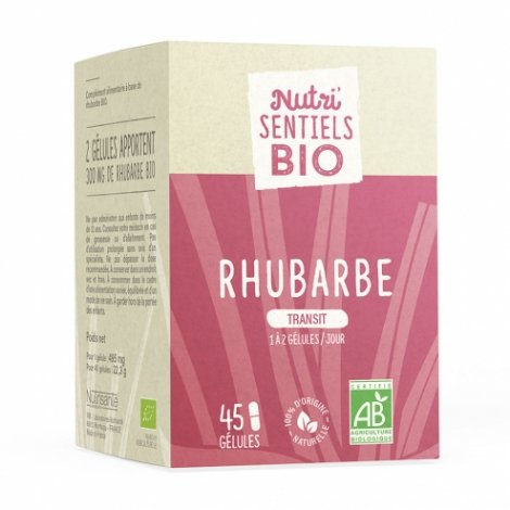 Nutrisanté Nutri'Sentiels Rhubarbe Bio 45 gélules pas cher, discount