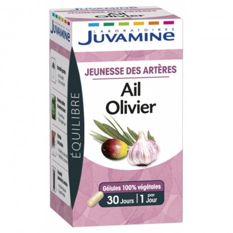 Juvamine Jeunesse des Artères Ail - Olivier 30 gélules végétales pas cher, discount