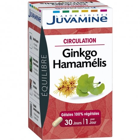 Juvamine Circulation Ginkgo - Hamamélis 30 gélules végétales pas cher, discount