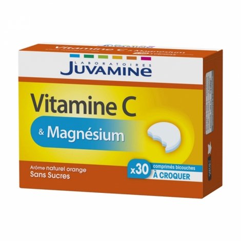 Juvamine Vitamine C & Magnésium 30 comprimés à croquer pas cher, discount
