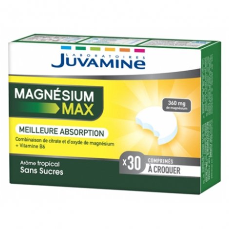Juvamine Magnésium Max 30 comprimés à croquer pas cher, discount
