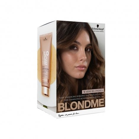 Schwarzkopf Coffret Blondme Tone Enhancing Bonding Shampooing 250ml + Masque Warm Blondes 200ml pas cher, discount
