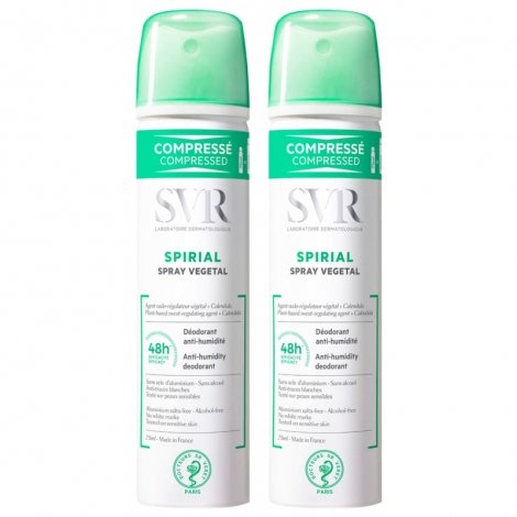 SVR Spirial Spray Végétal Déodorant Anti-Humidité 48H 2 x 75ml pas cher, discount