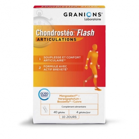 Chondrosteo Flash Articulations Granions 40 Gelules pas cher, discount