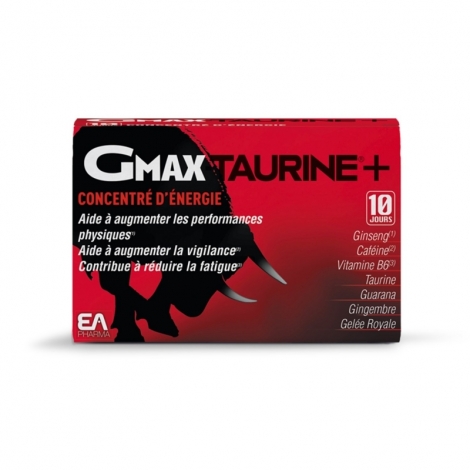 Gmax Taurine +  Concentré d'Énergie 30 ampoules de 2ml pas cher, discount