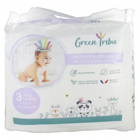 Green Tribu Couches Écologiques Bébé Mini Taille 3 26 pièces pas cher, discount