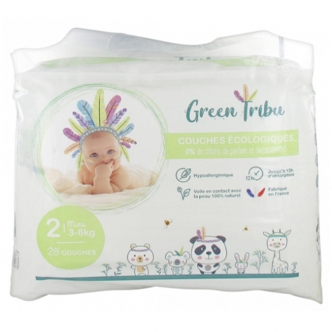 Green Tribu Couches Écologiques Bébé Mini Taille 2 28 pièces pas cher, discount