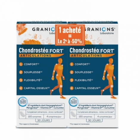 Granions Duo Chondrosteo+ Fort Articulation 2 x 120 comprimés pas cher, discount