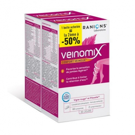 Granions Veinomix Confort Veineux Offre Spéciale 2 x 60 comprimés pas cher, discount