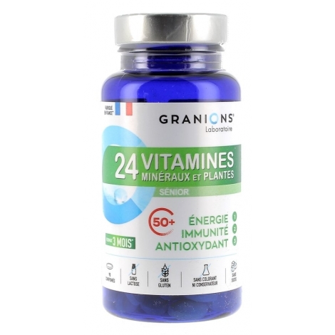 Granions 24 Vitamines Sénior Energie, Immunité & Antioxydant 90 comprimés pas cher, discount