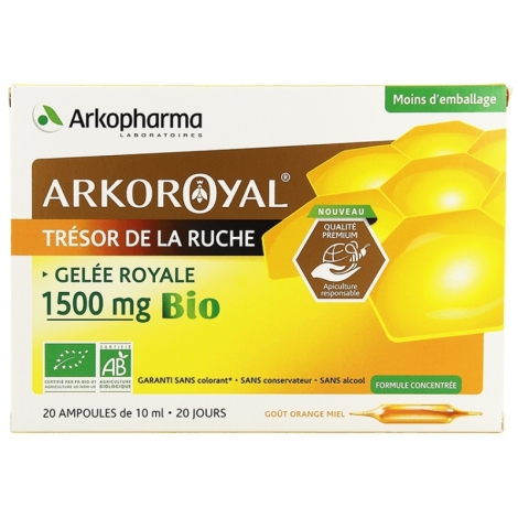 Arkopharma Arkoroyal Gelée Royale Bio 1500mg Ampoules 20x10ml pas cher, discount