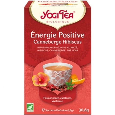 Yogi Tea Énergie Positive Canneberge Hibiscus Bio 17 sachets pas cher, discount
