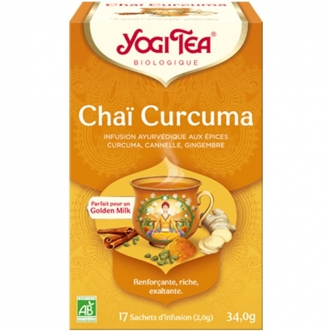 Yogi Tea Chaï Curcuma Bio 17 sachets pas cher, discount