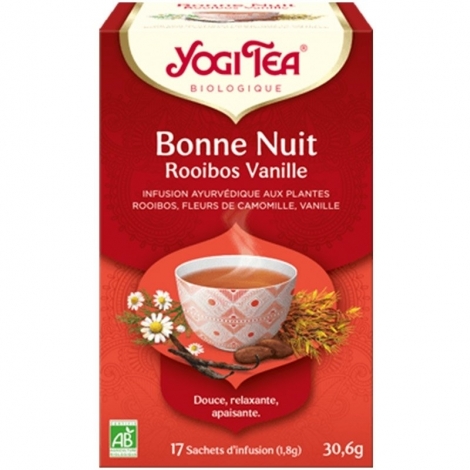 Yogi Tea Bonne Nuit Rooibos Vanille Bio 17 sachets pas cher, discount