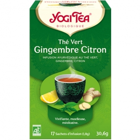 Yogi Tea Thé Vert Gingembre Citron Bio 17 sachets pas cher, discount
