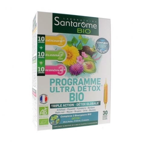 Santarome Programme Ultra Détox Bio 30 ampoules pas cher, discount