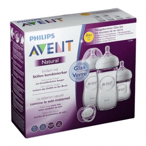 Philips Avent Natural 2.0 Kit Nouveau Né en Verre SCF301/01 pas cher, discount