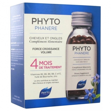 Phyto Phytophanère Cheveux et Ongles 4 Mois de Traitement 2 x 120 capsules pas cher, discount